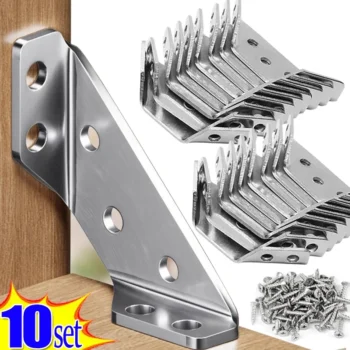 Conjunto de suportes de canto de aço inoxidável